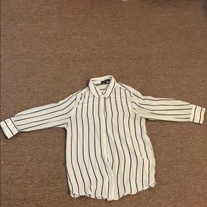 White with black stripe classy blouse